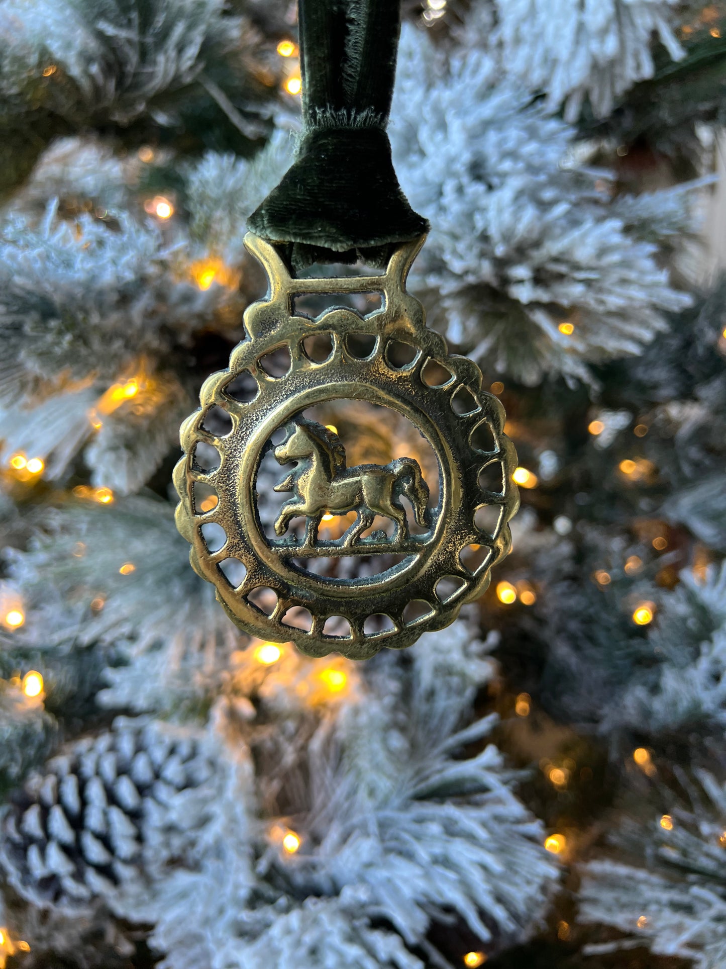 Vintage Brass Equestrian Ornament